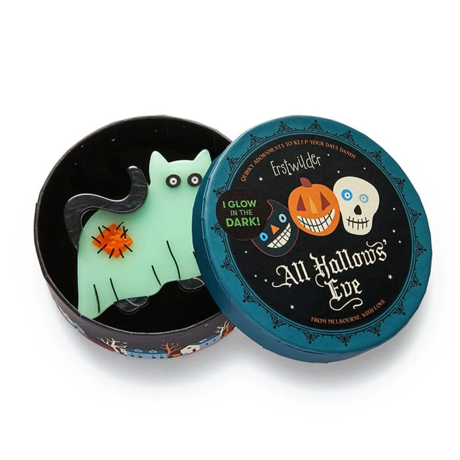 A Most Ghostly Kitty Brooch^Erstwilder Online