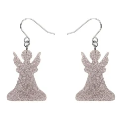 Angel Glitter Drop Earrings - Silver^Erstwilder Hot