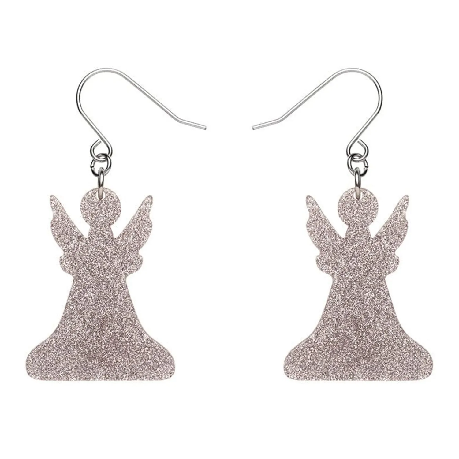 Angel Glitter Drop Earrings - Silver^Erstwilder Hot