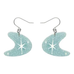 Atomic Boomerang Glitter Drop Earrings - Blue^Erstwilder Best