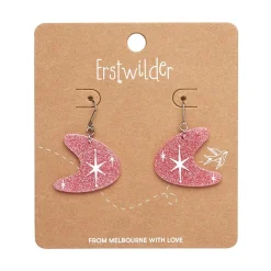 Atomic Boomerang Glitter Drop Earrings - Pink^Erstwilder Best