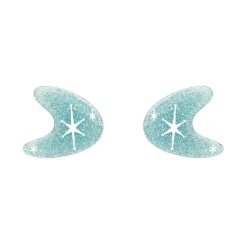 Atomic Boomerang Glitter Stud Earrings - Blue^Erstwilder