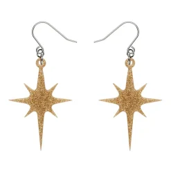 Atomic Star Glitter Drop Earring - Gold^Erstwilder Hot