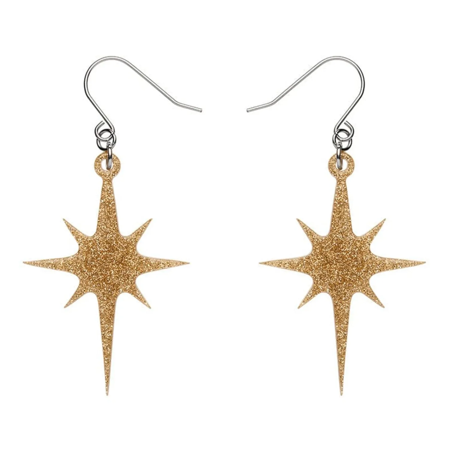 Atomic Star Glitter Drop Earring - Gold^Erstwilder Hot