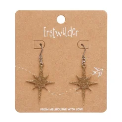 Atomic Star Glitter Drop Earring - Gold^Erstwilder Hot