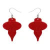 Baubles Glitter Drop Earrings - Red^Erstwilder Outlet
