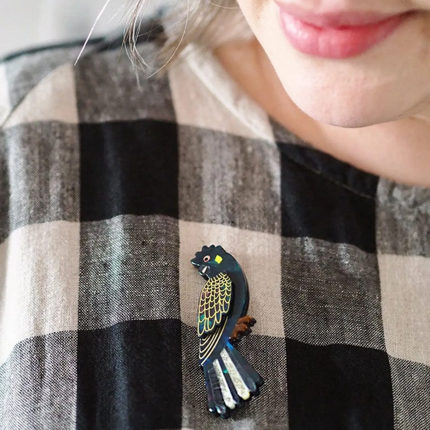 Bella The Black Cockatoo Brooch^Erstwilder Clearance
