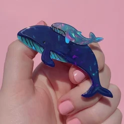 Benevolent Behemoths Blue Whale Brooch^Erstwilder New