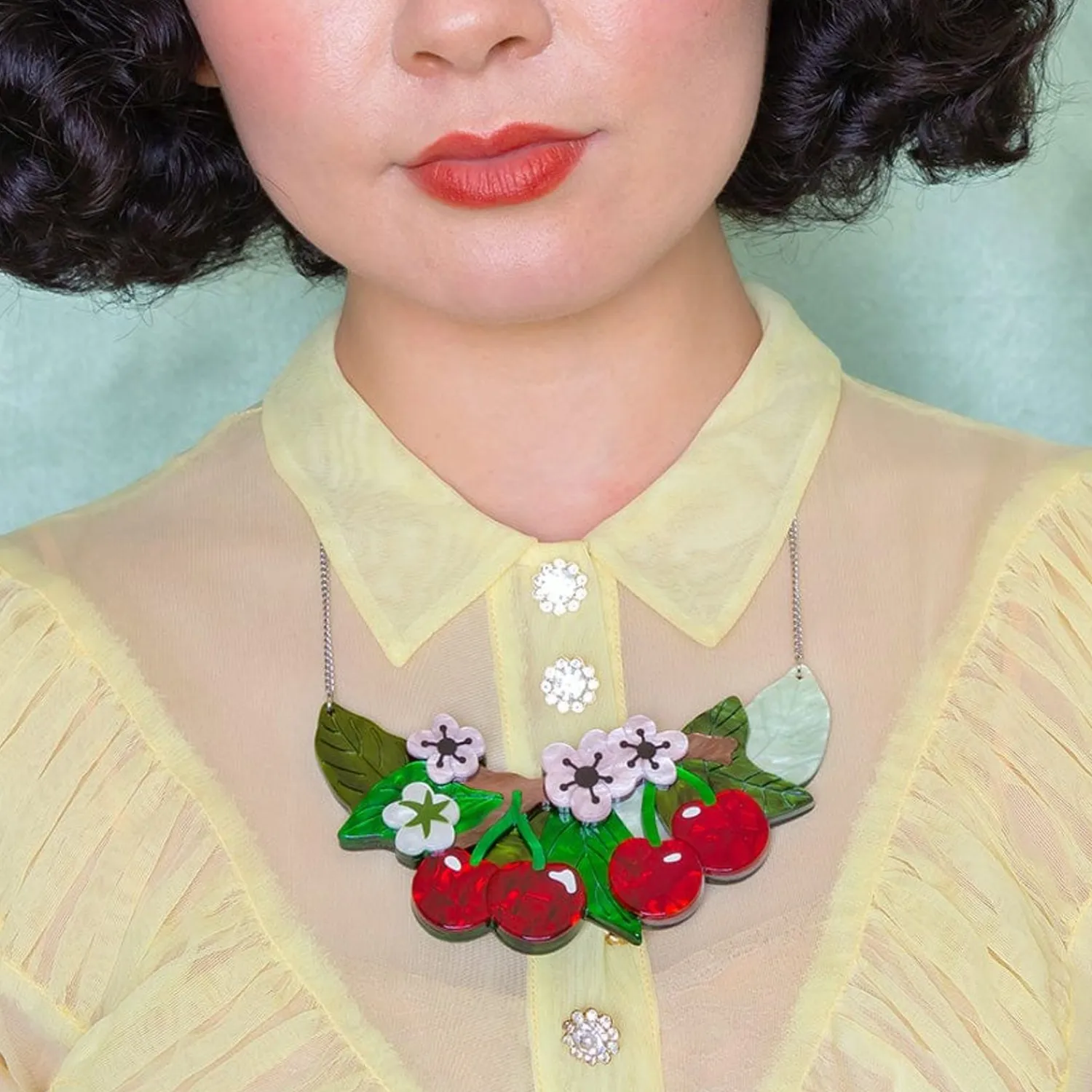 Blossoming Cherries Statement Necklace^Erstwilder Sale