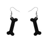 Bones Glitter Resin Drop Earrings - Black^Erstwilder