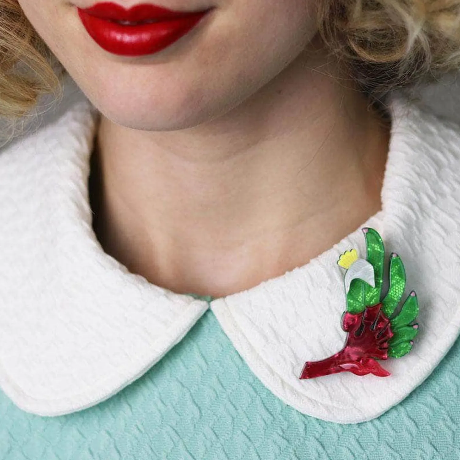 Bouncing Botannical Flower Brooch^Erstwilder Clearance
