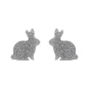 Bunny Glitter Resin Stud Earrings - Silver^Erstwilder Sale