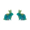 Bunny Mottled Resin Stud Earrings - Green^Erstwilder Clearance