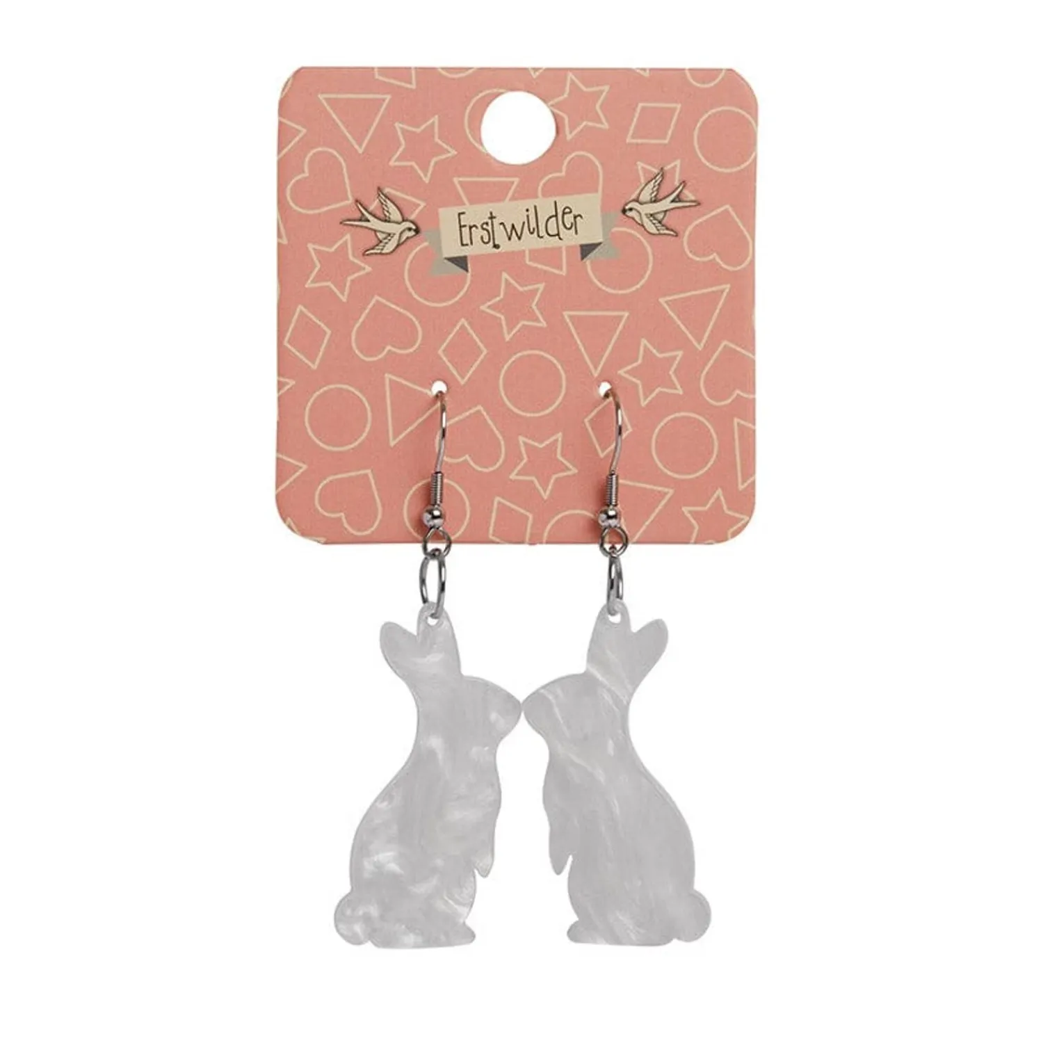Bunny Ripple Resin Drop Earrings - White^Erstwilder Clearance