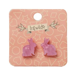 Bunny Ripple Resin Stud Earrings - Mauve^Erstwilder Outlet