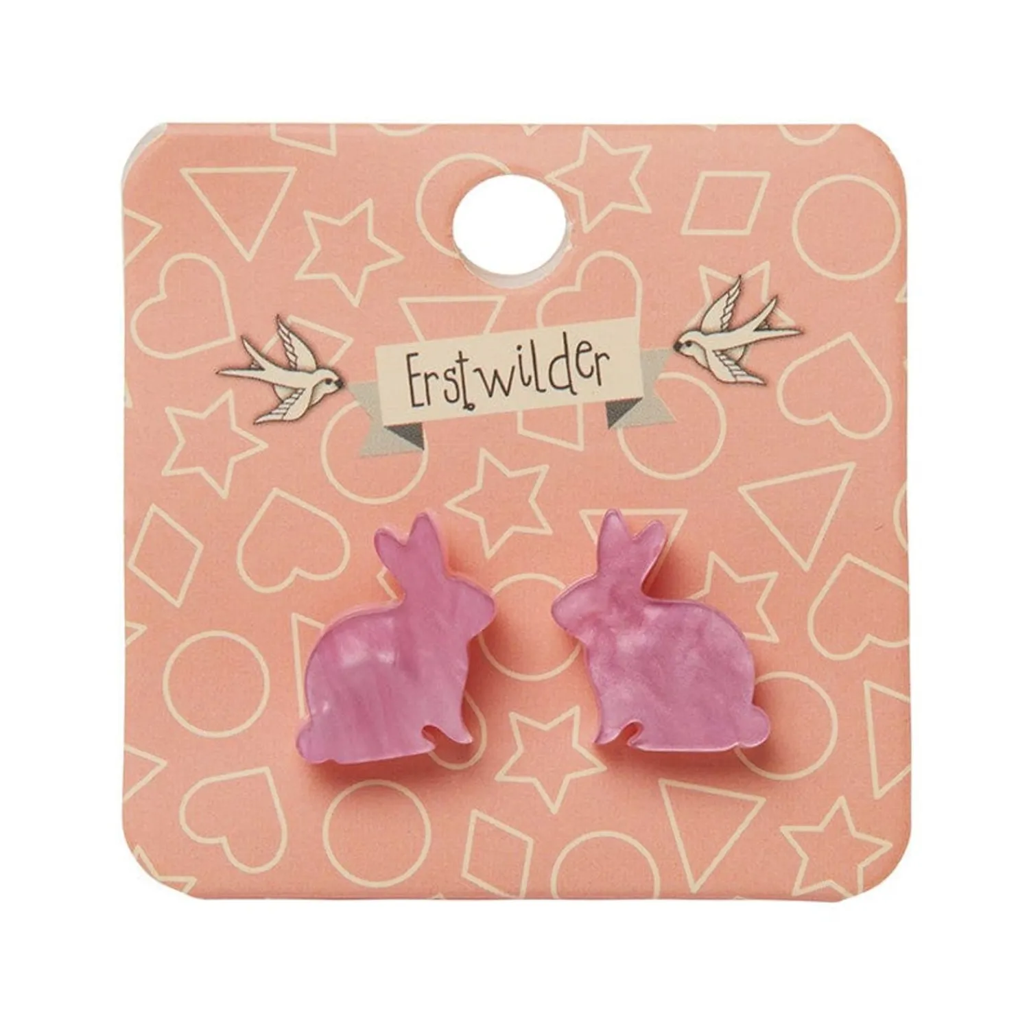 Bunny Ripple Resin Stud Earrings - Mauve^Erstwilder Outlet