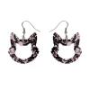 Cat Head Chunky Glitter Resin Drop Earrings - Pink^Erstwilder New