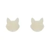 Cat Head Ripple Resin Stud Earrings - White^Erstwilder Clearance