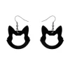 Cat Head Solid Resin Drop Earrings - Black^Erstwilder Clearance