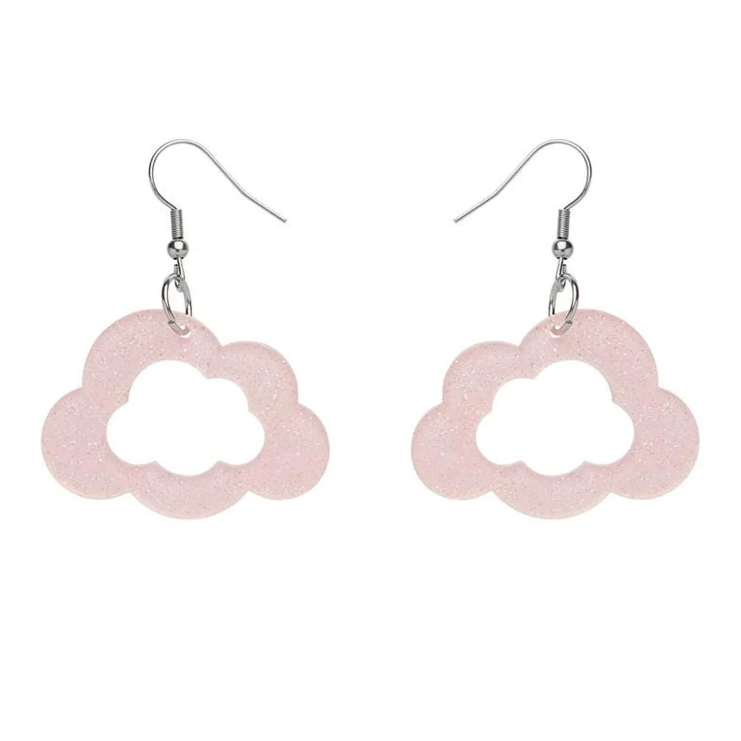 Cloud Glitter Resin Drop Earrings - Pink^Erstwilder Online