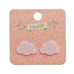 Cloud Glitter Resin Stud Earrings - Pink^Erstwilder Best