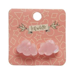 Cloud Solid Glitter Resin Stud Earrings - Pink^Erstwilder