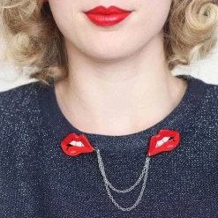 Double Feature Lips Double Brooch^Erstwilder Clearance