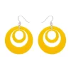 Double Hoop Solid Drop Earrings - Yellow^Erstwilder New