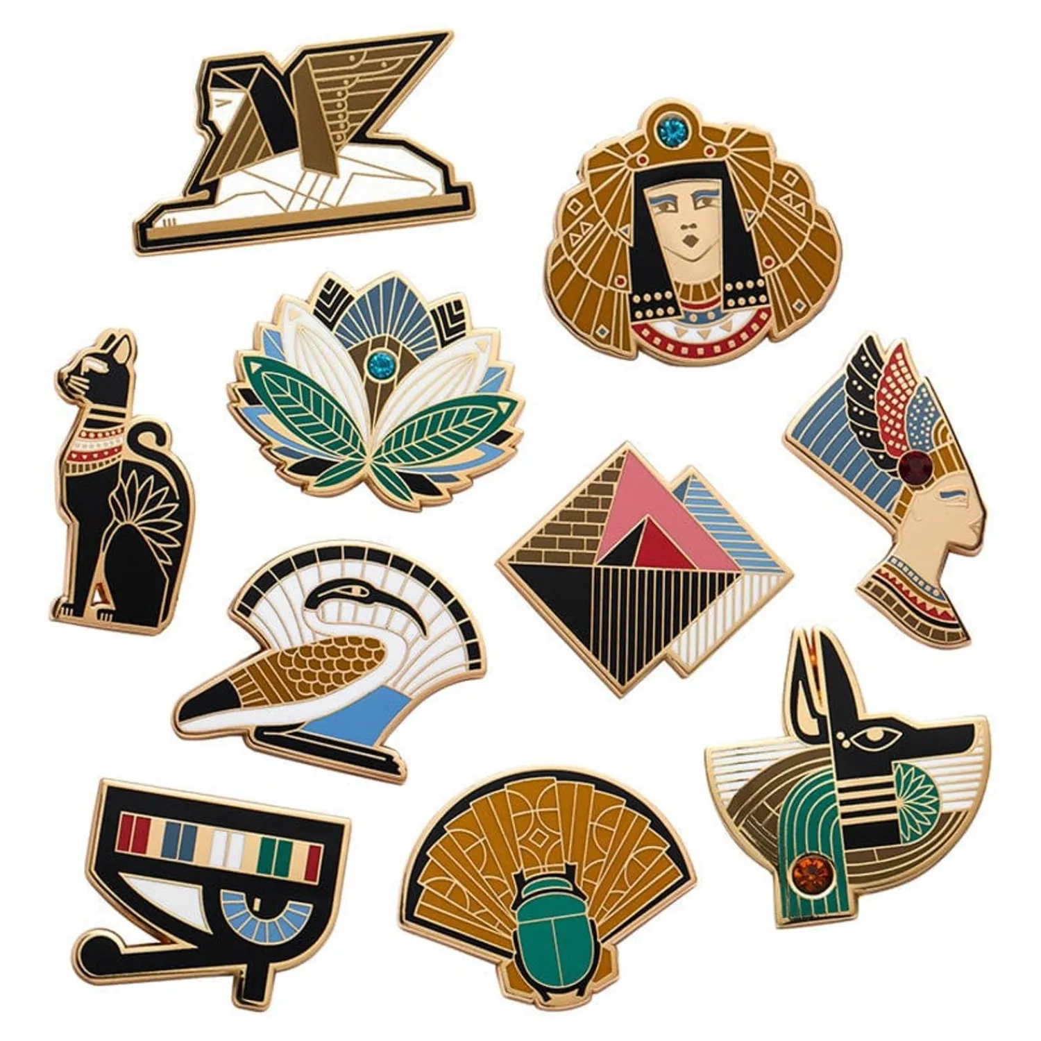 Egyptian Revival Enamel Pin Pack - 10 Piece^Erstwilder Online