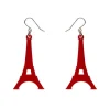 Eiffel Tower Solid Resin Drop Earrings - Red^Erstwilder Online