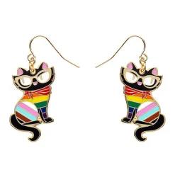 Elissa The Rainbow Cat Enamel Drop Earrings^Erstwilder Outlet