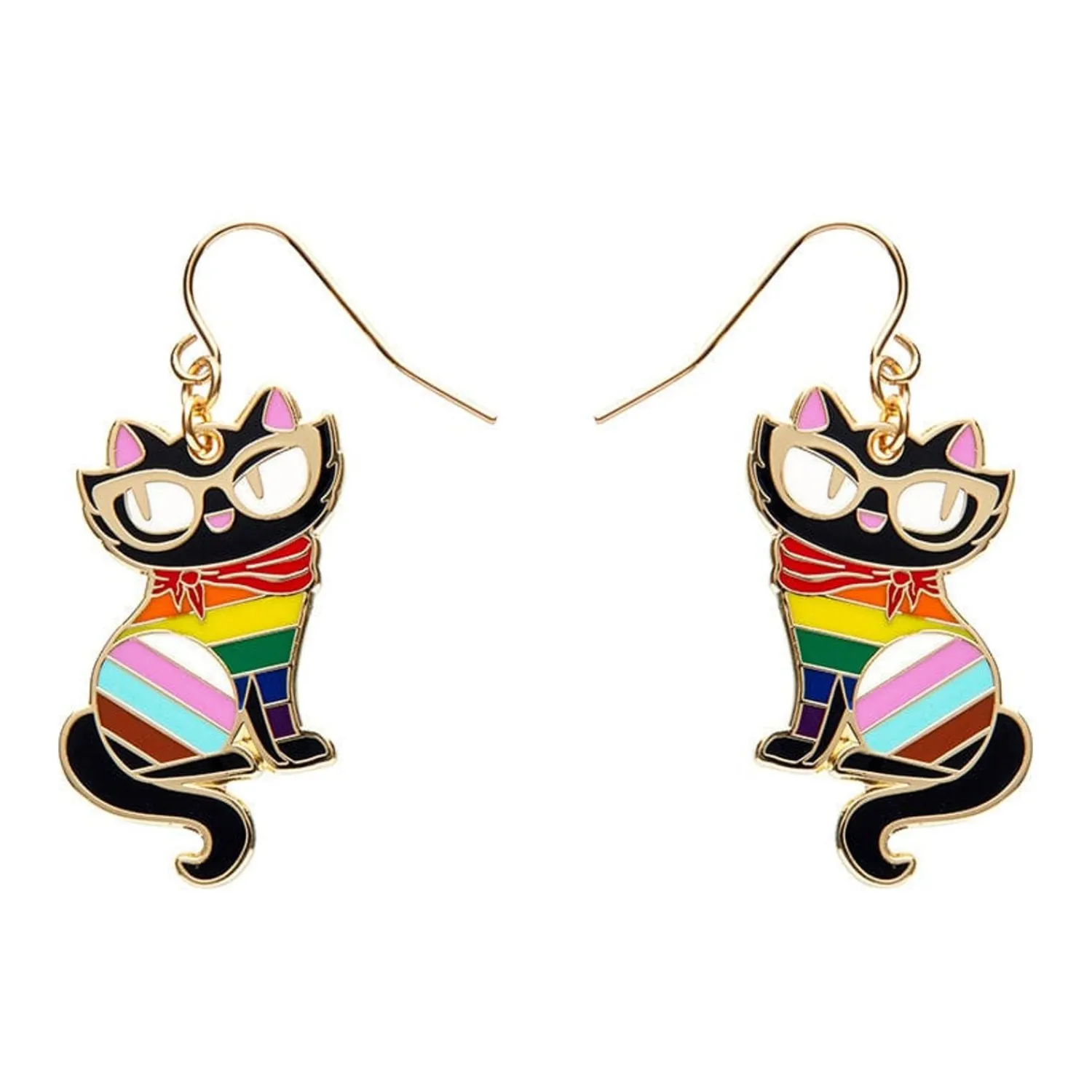 Elissa The Rainbow Cat Enamel Drop Earrings^Erstwilder Outlet