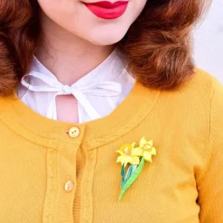 Garden Goddess Daffodil Brooch^Erstwilder Online