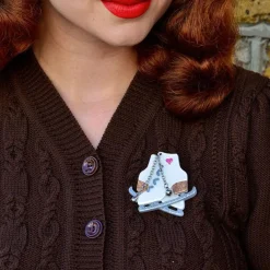 Glitter And Glide Skates Brooch^Erstwilder Sale