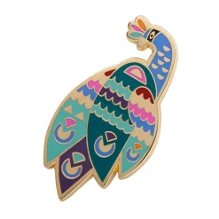 Good Tidings Peacock Enamel Pin^Erstwilder Sale