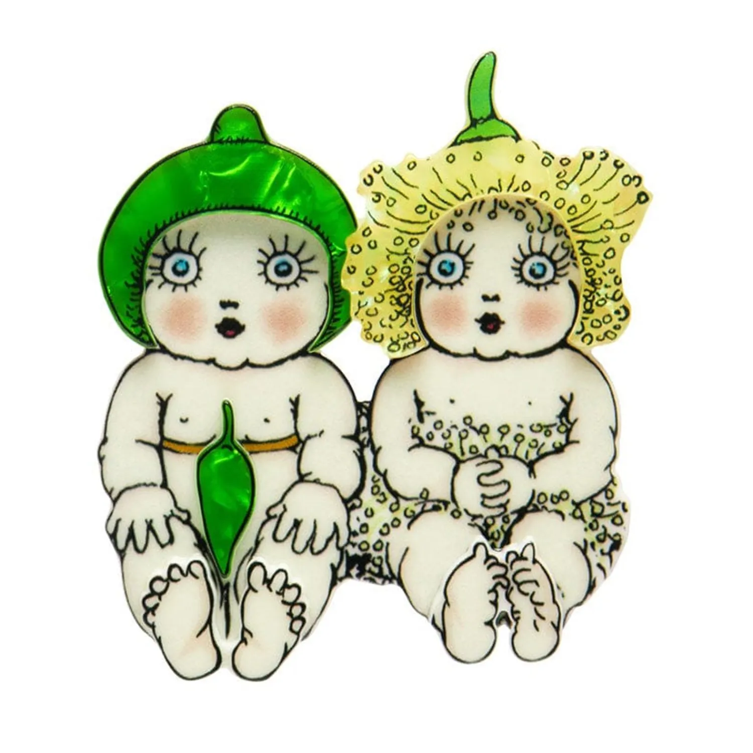 Gumnut Twins Brooch^Erstwilder