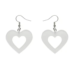 Heart Bubble Resin Drop Earrings - White^Erstwilder Online
