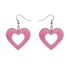 Heart Glitter Resin Drop Earrings - Pink^Erstwilder Discount