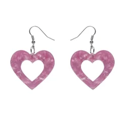 Heart Ripple Resin Drop Earrings - Mauve^Erstwilder Best