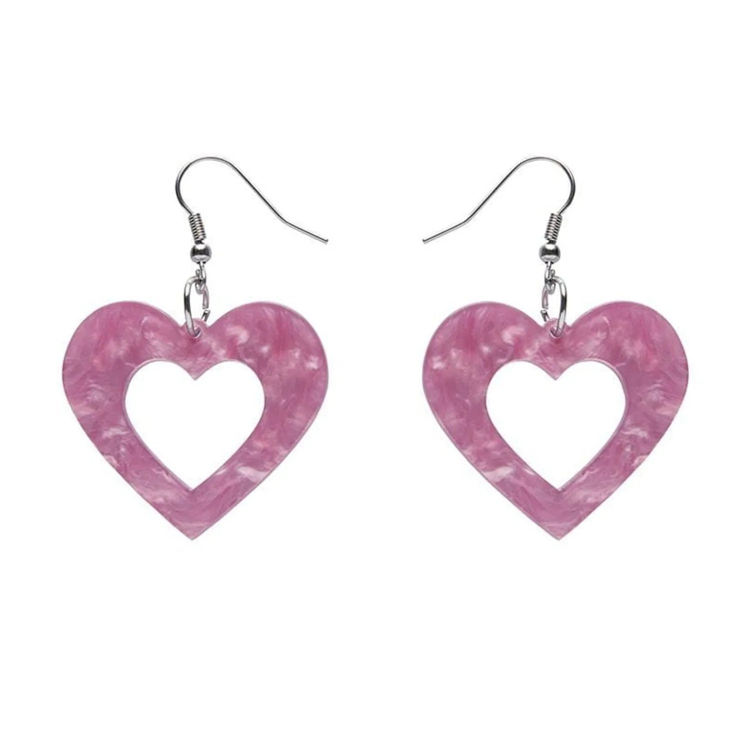 Heart Ripple Resin Drop Earrings - Mauve^Erstwilder Best