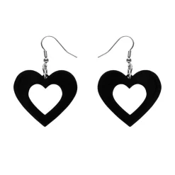 Heart Solid Resin Drop Earrings - Black^Erstwilder Outlet