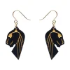 Jaguar Solid Black Resin Drop Earrings - Gold^Erstwilder Clearance