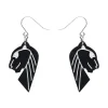 Jaguar Solid Black Resin Drop Earrings - Silver^Erstwilder Hot