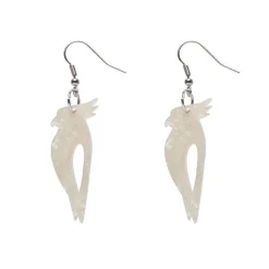 Kookaburra Ripple Glitter Resin Drop Earrings - Cream^Erstwilder Sale