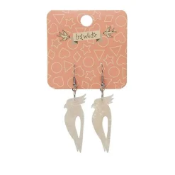 Kookaburra Ripple Glitter Resin Drop Earrings - Cream^Erstwilder Sale