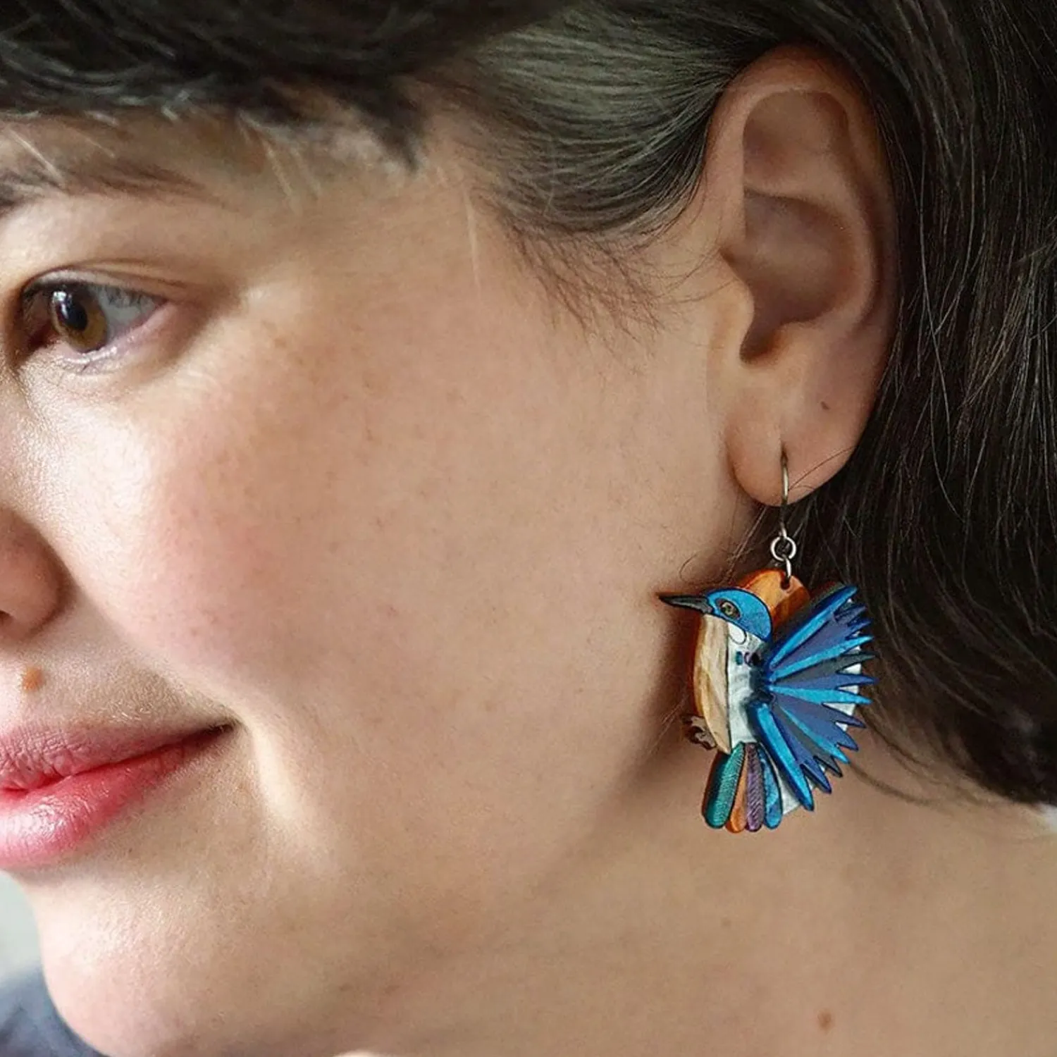 Kyrie Kingfisher Drop Earrings^Erstwilder