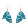 Leaf Textured Emerald Resin Drop Earrings - Silver^Erstwilder Hot