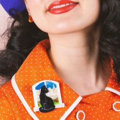 Le Chat Le Reveur Brooch^Erstwilder Online