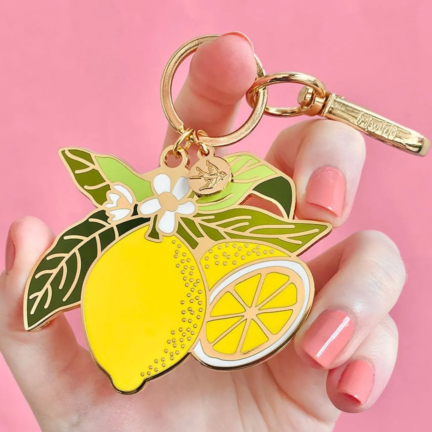 Lemon Drop Enamel Key Ring^Erstwilder New