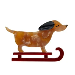 Little Red The Puppy Sled Brooch^Erstwilder Online